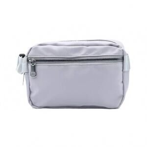 NEW SELINI NEW YORK women's nylon rectangle belt & crossbody sling bag in silver